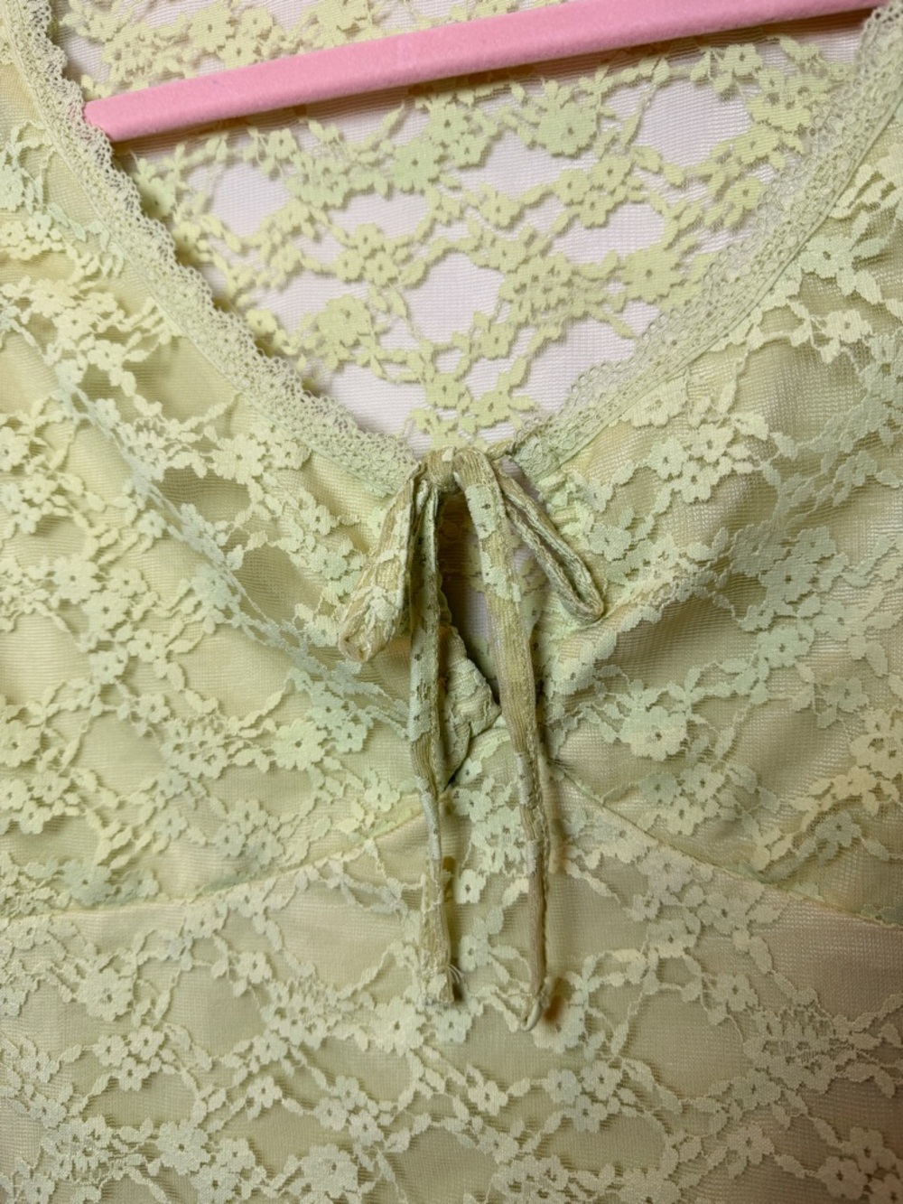 Lace Tie Front Crop Top Coquette Fairy Core Y2K Baby Tee Festival Green - Picture 3 of 9